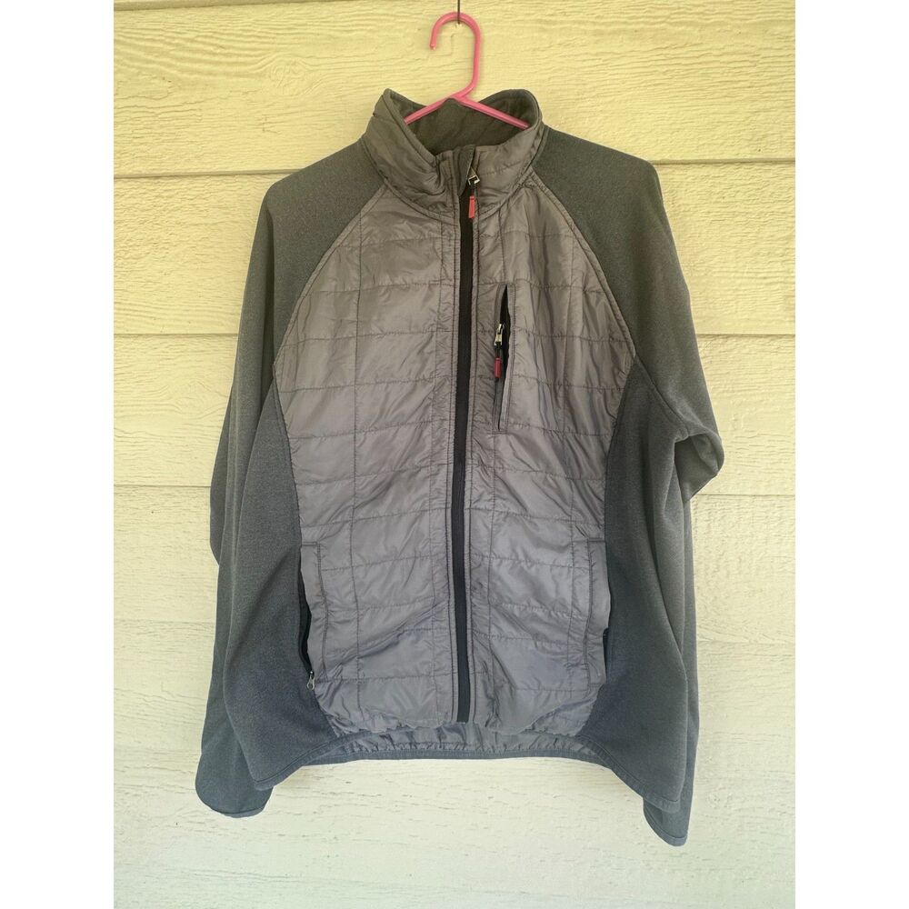 Orvis Classic Collection Men's Hybrid Quilted Fleece Full Zip Jacket Gray Size L